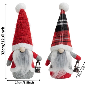 Christmas gnome plush dolls set of two with dimensions 32x14cm for holiday decoration