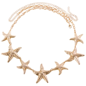 Eleganter goldfarbener Sommer Strand Seestern Taillenkette Gürtel für Damen Modeschmuck.