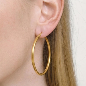 Créoles Minimalistes Pour Femmes Plaqué Or 18K Acier Inoxydable 304 Design Creux Hypoallergénique Bijoux Imperméables