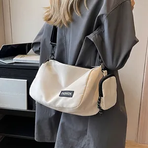 Women Large Capacity Nylon Shoulder Bag With Detachable Mini Pouch Casual Travel Crossbody Bag Retro Pillow Bag For Lady Commuting
