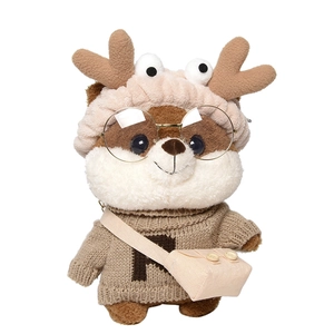 Simpatica borsa a tracolla in peluche a scoiattolo con occhiali e maglione regalo