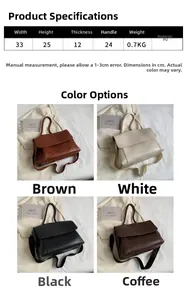 Vue détaillée du grand sac cabas en cuir PU crocodile en quatre couleurs classiques
