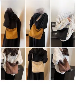 Collage of large matte tote bags in four colors with vintage ethnic wide straps