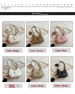 Detailed grid showing six colors of faux crocodile leather hobo bags with shoulder straps