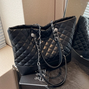 Sac Bandoulière Matelassé Femme Grande Capacité Cuir PU Cabas Classique Motif Losange Mode Sac Fourre-tout