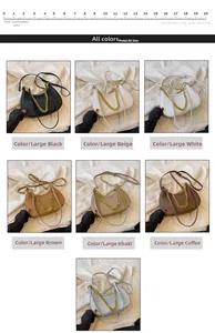 Vue détaillée du grand sac plissé style dumpling en plusieurs tons neutres