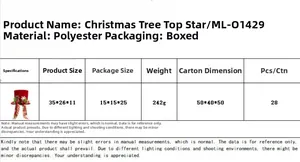 Detailed view of red velvet top hat Christmas tree topper with bow and holly accents
