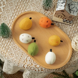 Lot de 6 pommes de pin en feutre artisanal pour décoration de fête d'automne