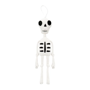 Bambola scheletro in maglia per decorazione di Halloween con cordino bianco