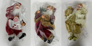 Dreiteiliges Set 12-Zoll Weihnachtsmann Puppen in klassischem Rot, Vintage und Gold-Weiß
