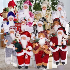 Weihnachtsmann Puppe Weihnachtsschmuck Plüsch Sitzende Weihnachtsmann Figur Mit Geschenktüte Bär Laterne Für Haus Kamin Deko