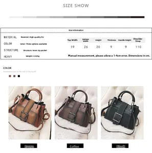 Tableau des tailles et comparaison des couleurs de sacs à bandoulière en cuir PU