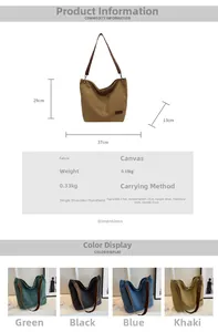Detailed dimension guide for the large canvas tote bag with size and weight specs