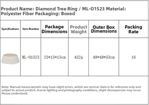 Detailed specification sheet for white polyester diamond pattern Christmas tree collar