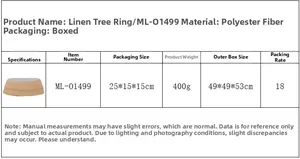 Linen Christmas tree collar details with polyester fabric texture and specifications