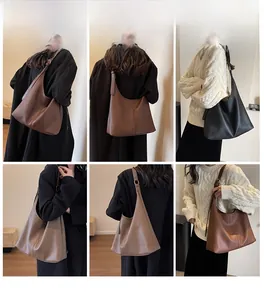 Detailed views of the large capacity hobo bag showing back and side carry styles