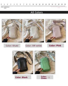 Sac de téléphone vertical en similicuir grainé avec bandoulière tissée géométrique