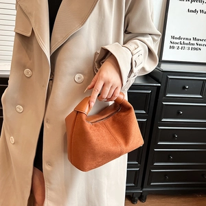 Chic caramel brown matte PU leather crescent shoulder bag for stylish casual wear