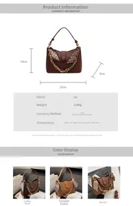 Detailed size specifications of the retro crossbody bag with scarf and chain straps