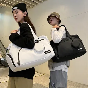 Große Kapazität Nylon Reisetasche Mit Rundem Kleingeldfach Wasserdicht Sport Fitness Schulter Crossbody Tasche Für Damen Herren