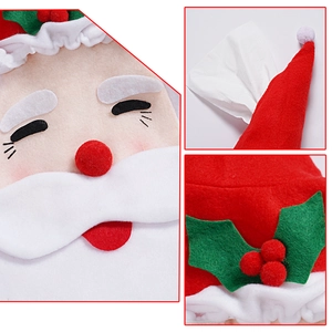 Housse de boîte à mouchoirs Père Noël en feutrine festive rouge et blanche décorative