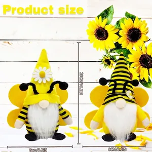 Handmade bee gnome plush toys size chart showing 10.2 inch height and 3.2 inch width