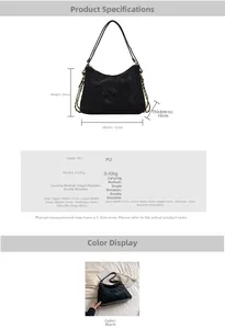 Tableau des tailles détaillé et dimensions du sac à dos cabas en similicuir noir