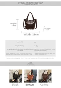Dimensions détaillées et texture du cuir d'un sac à bandoulière vintage en PU avec breloque