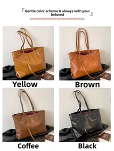Collage showing four colors of crocodile pattern large tote bags for women's daily commute