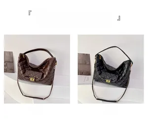 Detailed comparison of coffee and black quilted tote bags with chain straps