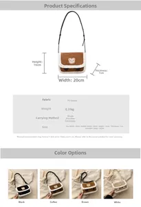 Spécifications de taille et choix de couleurs pour le sac bandoulière en peluche