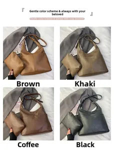 Présentation en quatre couleurs de sacs hobo et seaux rétro en similicuir en grille