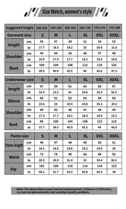 Detailed size chart for Brave Cat cosplay costume for women in sizes S to XXXL