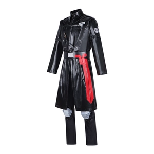 Costume cosplay Delta Force Warden Geheros con giacca tattica nera e cintura rossa