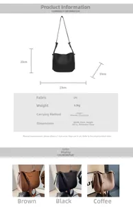 Guide des dimensions détaillées et options de couleurs pour le sac seau texturé