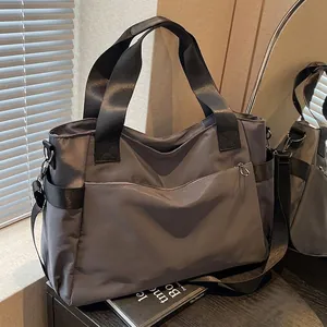 Sac de Voyage en Tissu Oxford de Grande Capacité pour Femmes Sac Cabas Bandoulière Imperméable Sac à Main Tendance pour Voyage d'Affaires Fitness