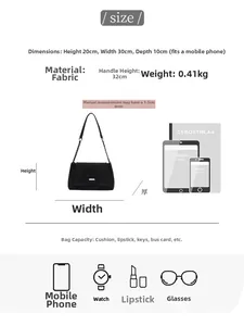 Guide des tailles détaillé pour cabas avec dimensions 30x20x10cm et capacité utile