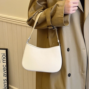 Women Minimalist Underarm Bag PU Leather Retro Shoulder Bag Single Strap Hobo Bag Daily Matching Fashion Handbag Lady