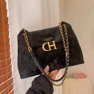 Sac à Épaule Matelassé Losange Femme Cuir PU Chaîne Sac Bandoulière Rabat Petit Sac Carré Mode Urbaine Sac à Main