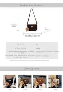 Spécifications de taille et options de couleur pour le petit sac bandoulière rétro carré