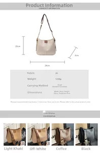 Gedetailleerde afmetingen en kleurvarianten van de vintage PU crossbody tas voor dames