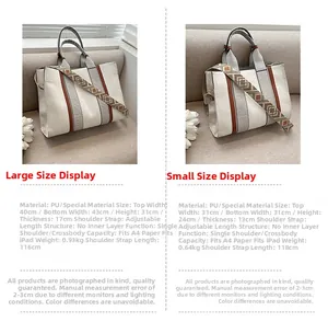 Spécifications détaillées des tailles pour les sacs cabas en PU de grande et petite taille
