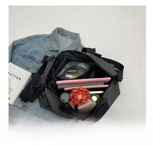 Internal view of the large capacity travel bag showing organized storage for gadgets
