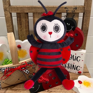 Cute Long Legged Ladybug Plush Doll Soft Polyester Cartoon Ladybug Stuffed Animal Toy For Home Party Decor Birthday Gift