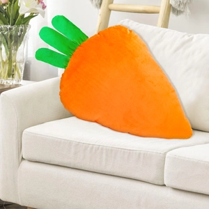 Easter Carrot Plush Pillow Decorative Cushion Soft Polyester Stuffed Vegetable Toy Home Decor For Easter Party Kids Gift