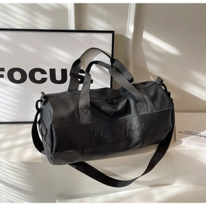 Macro view of the waterproof nylon travel bag with Ningjia logo and zipper detail