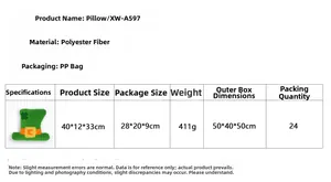 Detailed specifications of green St. Patrick's Day hat pillow with shamrock decor