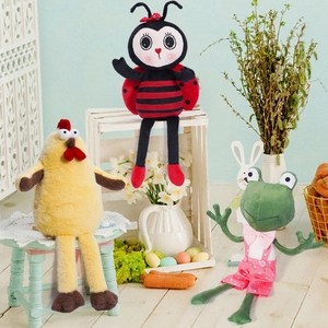 Easter Chick Plush Toy Long Legged Yellow Chicken Doll Spring Festival Ornament Cute Animal Stuffed Toy Home Decor Gift