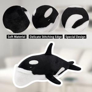 Orca plush pillow with soft fabric and delicate stitching detail for home decor