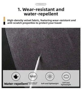 Detail of high-density gray fabric showing wear-resistant and water-repellent texture